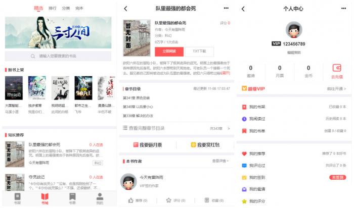 PTCMS小说聚合网站系统源码 带会员收费机制-酷库源码网