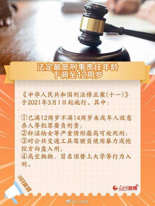 明天起 最低刑责年龄下调至12周岁-酷库源码网